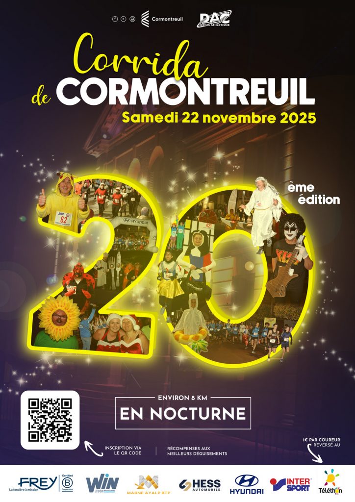 web_affiche_20ans_corrida_cormontreuil affiche 20 ans corrida de cormontreuil 2025